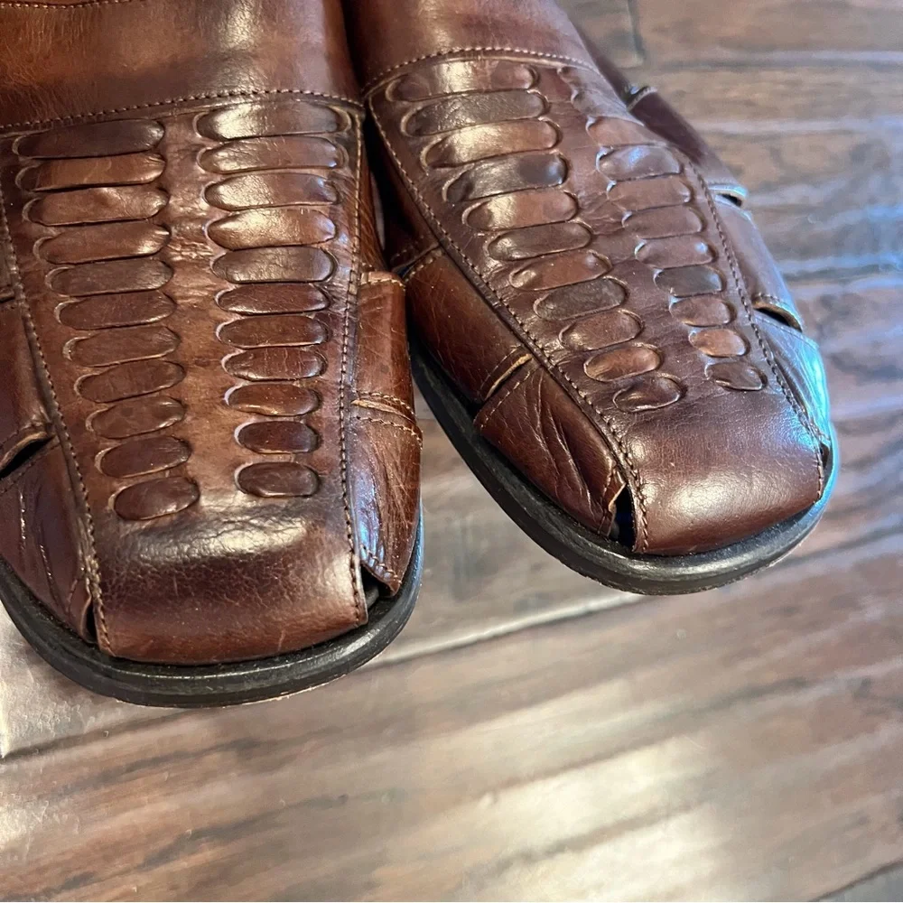 Tommy Bahama Men's Brown Leather Slide Sandals